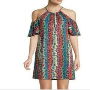 Trina Turk Viola Cold Shoulder Dress Women's Size Medium Like New Condition No F